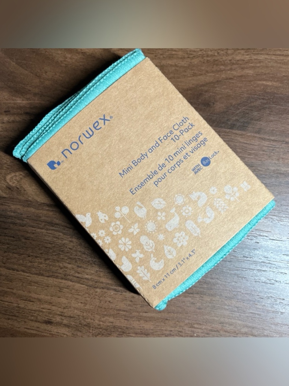 Norwex Mini Body & Face Cloths - Teal and grey - Picture 2 of 4